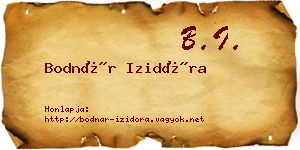 Bodnár Izidóra névjegykártya